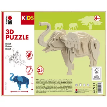 Marabu KiDS 3D Puzzle fából - elefánt