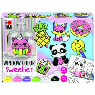   Marabu Window Color üvegmatrica festék szett - "Sweeties", 6 x 25ml